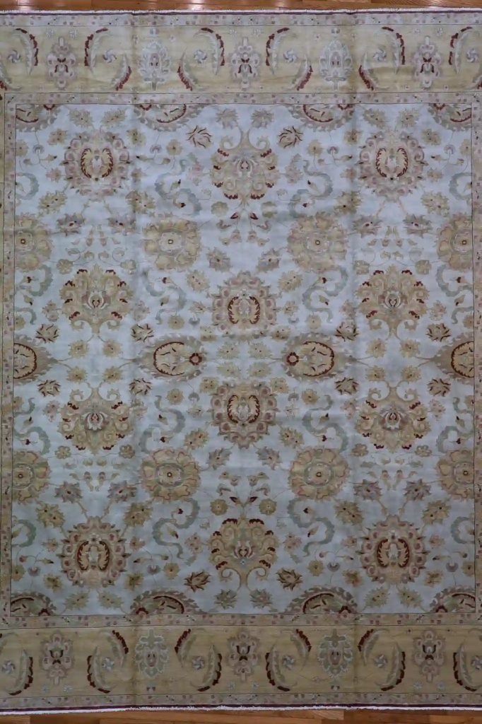 14′ x 15′ Beige Fine Hand-Knotted Egyptian Sultanabad Rug – Traditional Wool
