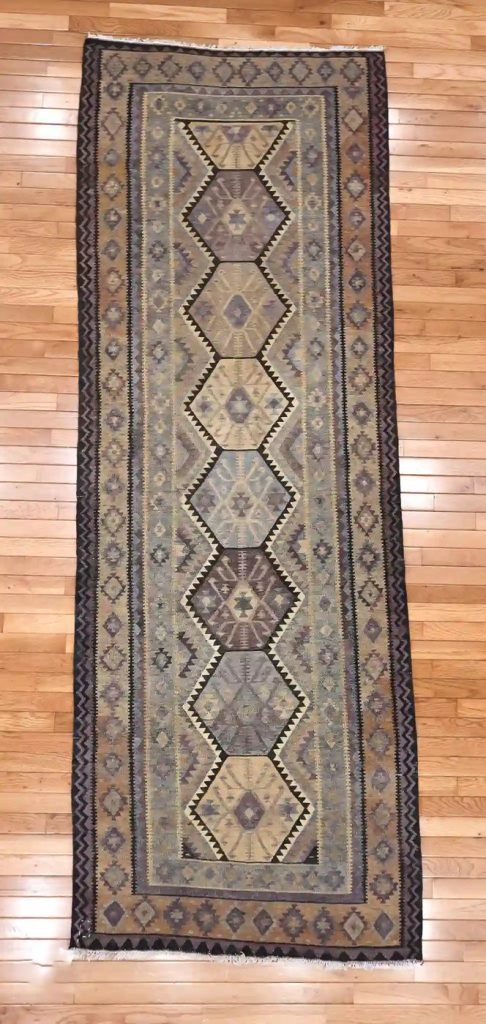 4′ x 10′ Beige Fine Hand-Knotted Persian Kurdish Runner – Traditional Wool