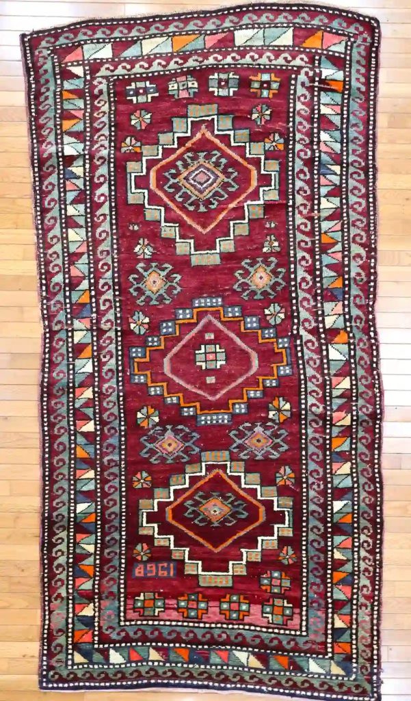 4′ x 8′ Burgundy Fine Hand-Knotted Turkish Oushak Runner Rug – Traditional Wool