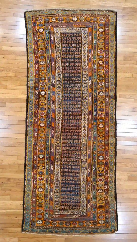 4′ x 10′ Orange Fine Hand-Knotted Persian Kurdish Rug – Tribal Runner Wool