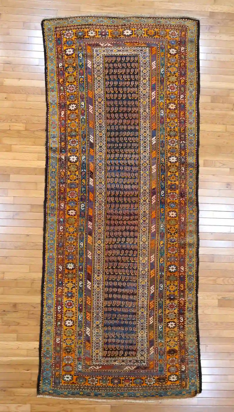 4′ x 10′ Orange Fine Hand-Knotted Persian Kurdish Rug – Tribal Runner Wool