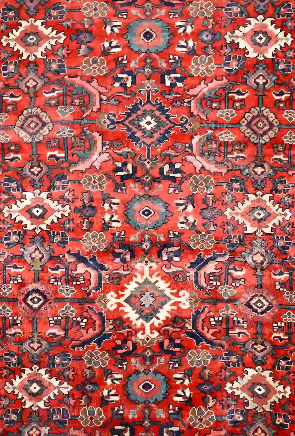 11′ x 17′ Red Fine Hand-Knotted Persian Mahal Rug – Traditional Wool