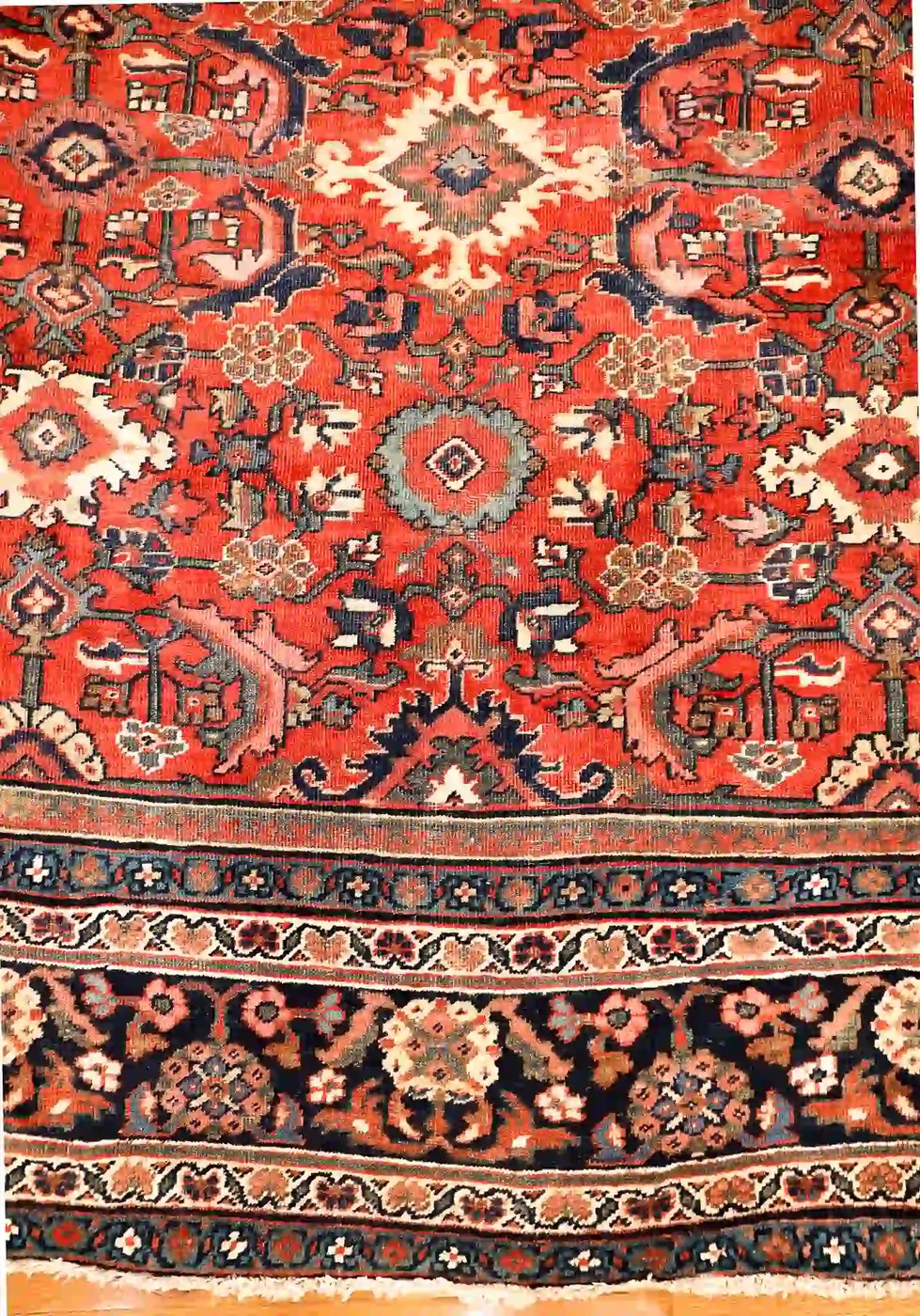 11′ x 17′ Red Fine Hand-Knotted Persian Mahal Rug – Traditional Wool