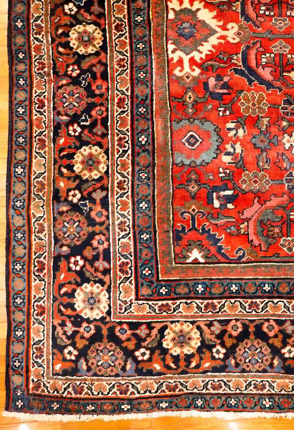 11′ x 17′ Red Fine Hand-Knotted Persian Mahal Rug – Traditional Wool