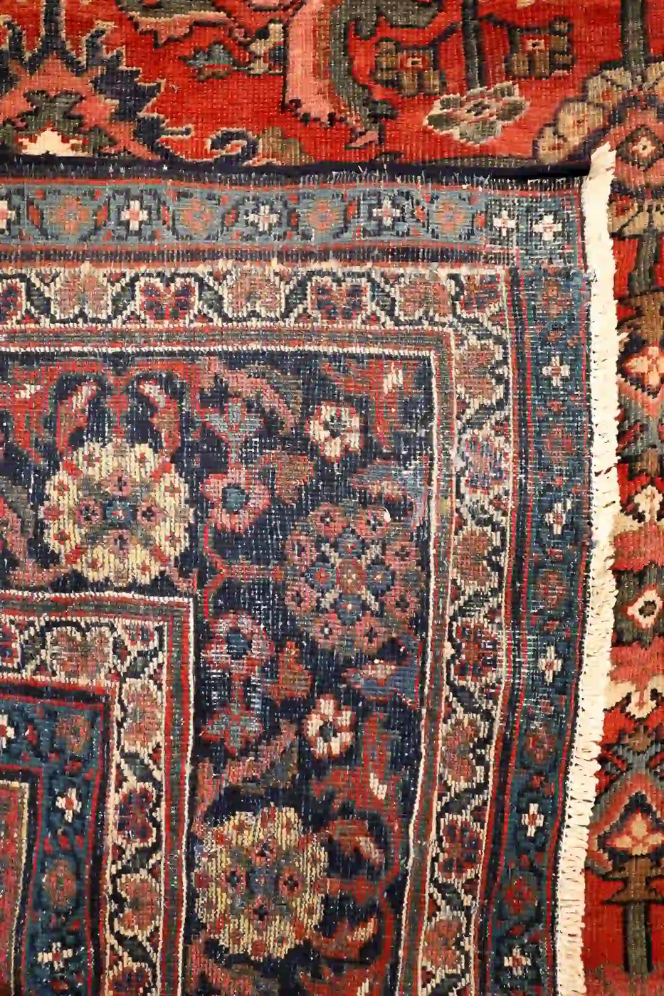 11′ x 17′ Red Fine Hand-Knotted Persian Mahal Rug – Traditional Wool