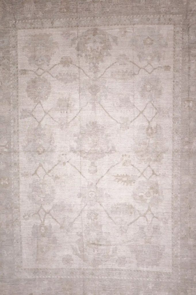 13′ x 20′ Beige Fine Hand-Knotted Turkish Oushak Rug – Vintage Wool