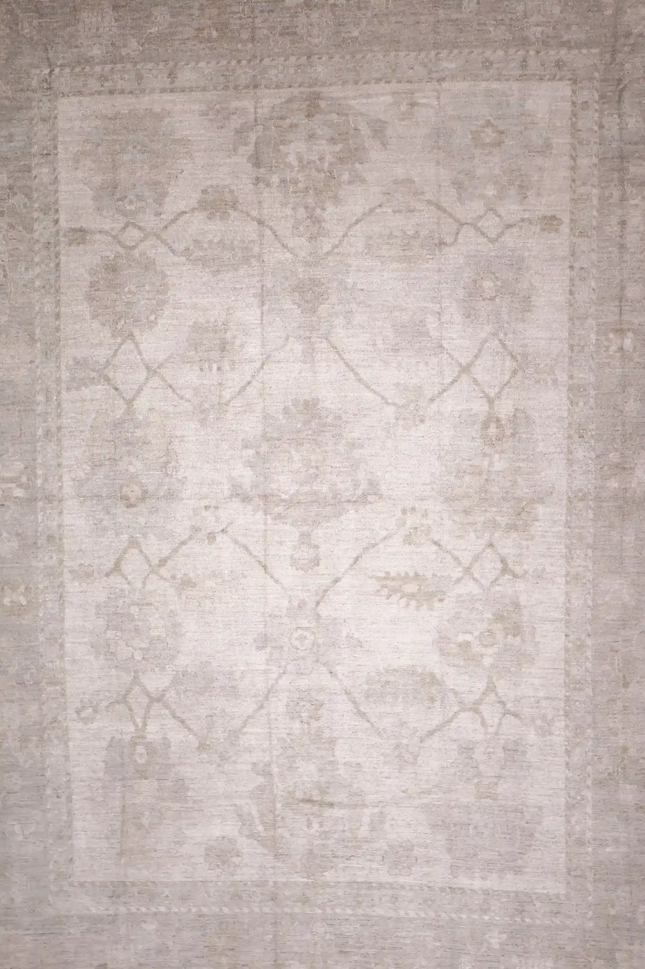 13′ x 20′ Beige Fine Hand-Knotted Turkish Oushak Rug – Vintage Wool