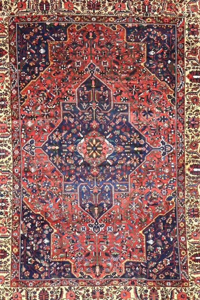 13′ x 17′ Red Fine Hand-Knotted Antique Persian Bakhtiari Rug – Traditional Wool