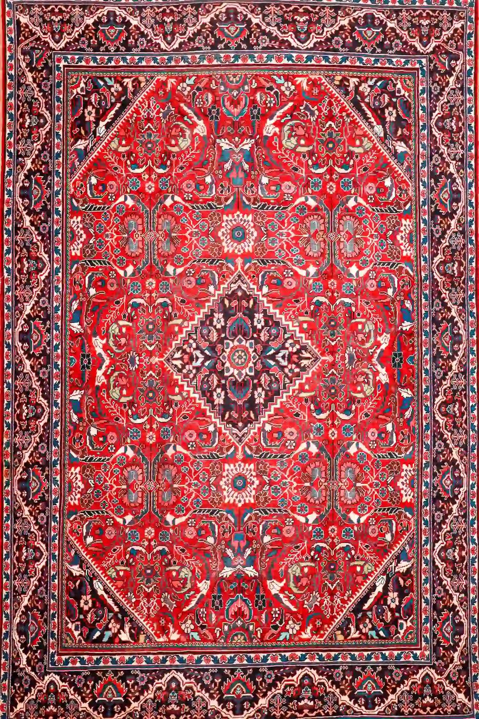 11′ x 17′ Red Fine Hand-Knotted Persian Mahal – Traditional Wool