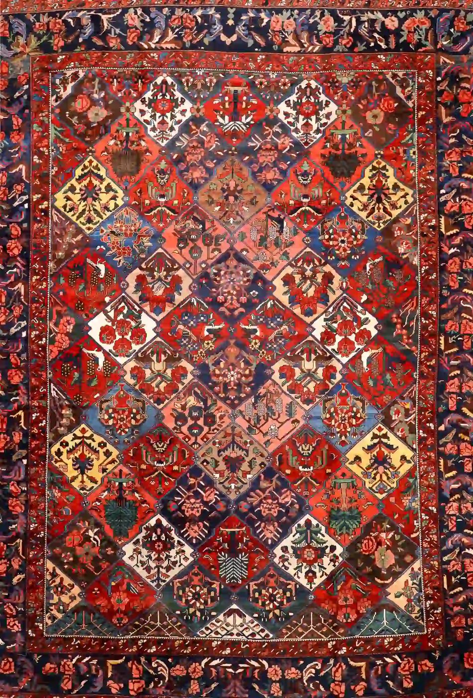 12′ x 16′ Red Fine Hand-Knotted Persian Bakhtiari – Traditional Wool