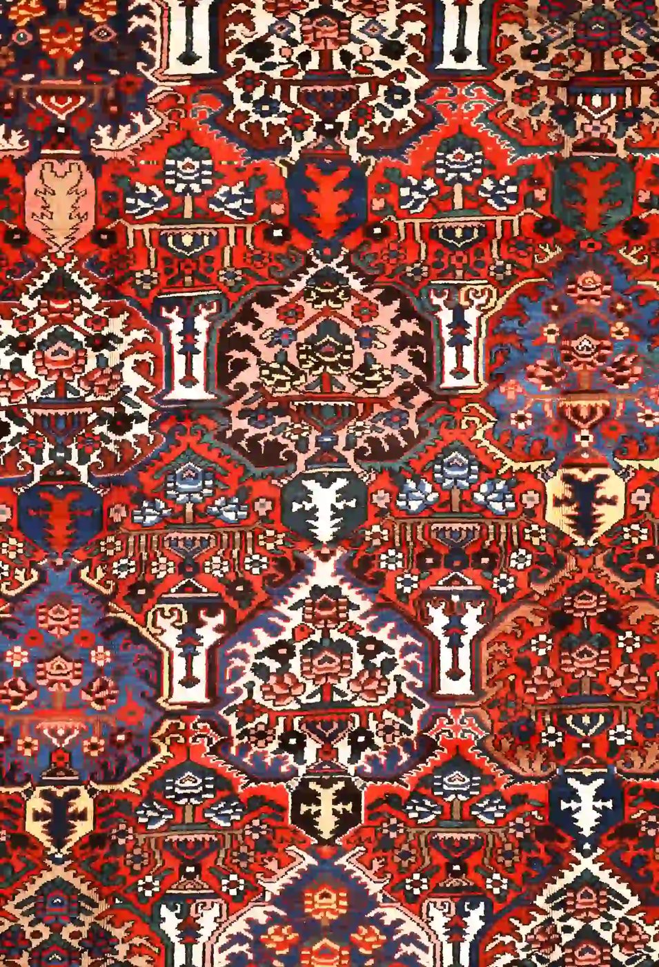 10′ x 13′ Large Brick Red Hand-Knotted Semi-Antique Persian Bakhtiari Rug – Traditional Wool