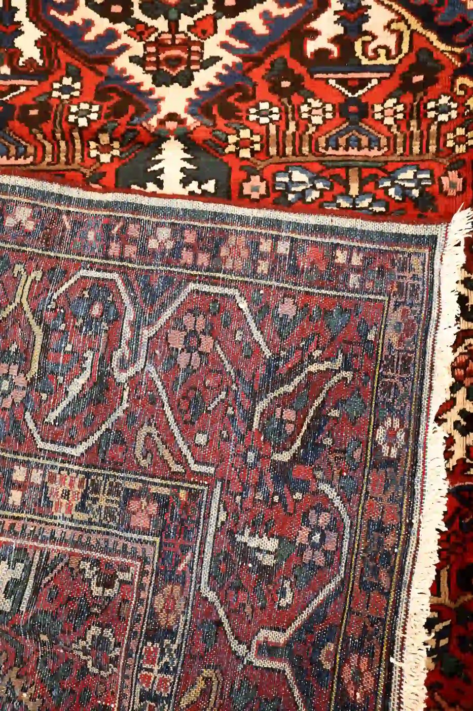 10′ x 13′ Large Brick Red Hand-Knotted Semi-Antique Persian Bakhtiari Rug – Traditional Wool