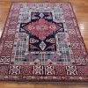 5′ x 7′ Navy Fine Hand-Knotted Pakistan Kazak Rug – Traditional Wool