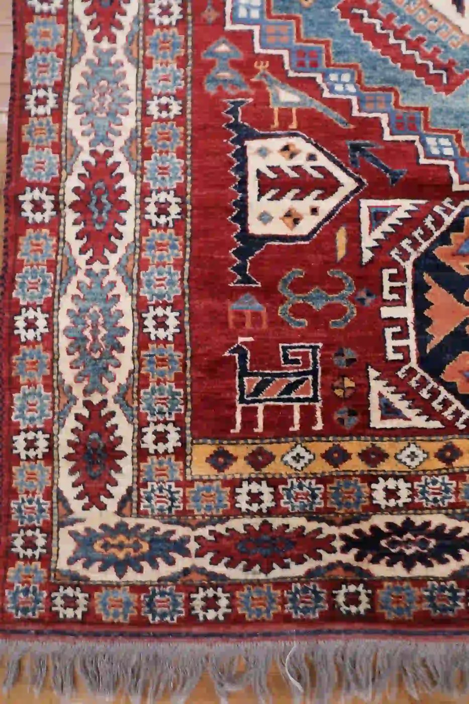 6′ x 8′ Red Fine Hand-Knotted Pakistan Kazak Rug – Traditional Wool