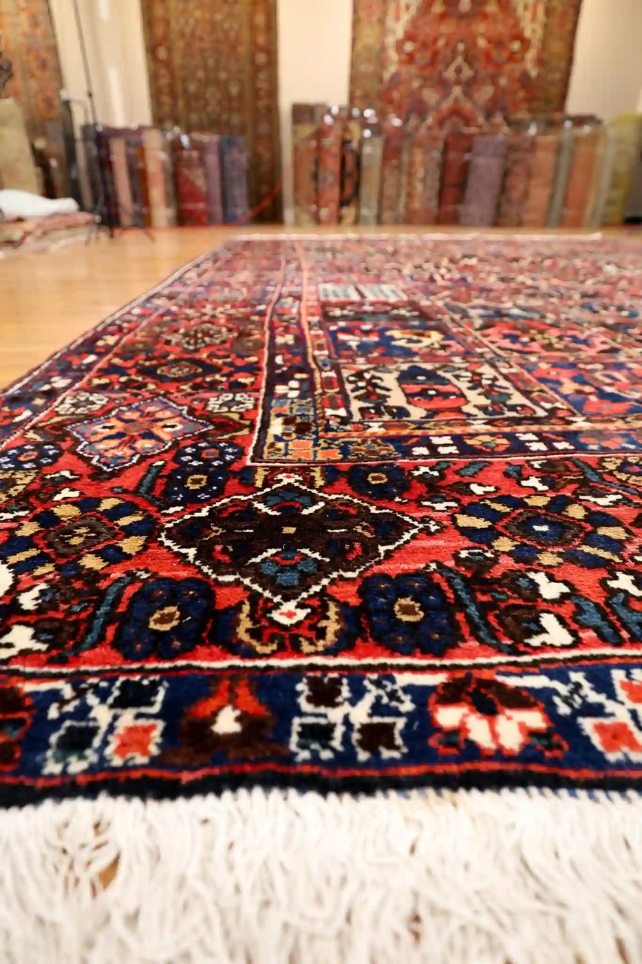 12′ x 16′ Red Fine Hand-Knotted Persian Bakhtiari Rug – Traditional Wool
