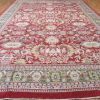 14′ x 20′ Terracotta and Sage Green Hand-Knotted Vintage Egyptian Sultanabad Design Rug – Grand Scale Wool