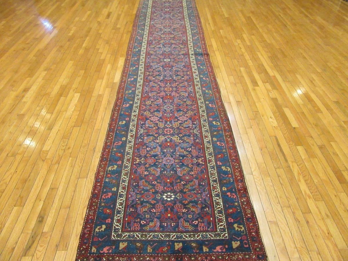 4′ x 16′ Persian Navy Runner Malayer Rug – Traditional Hand-Knotted Wool