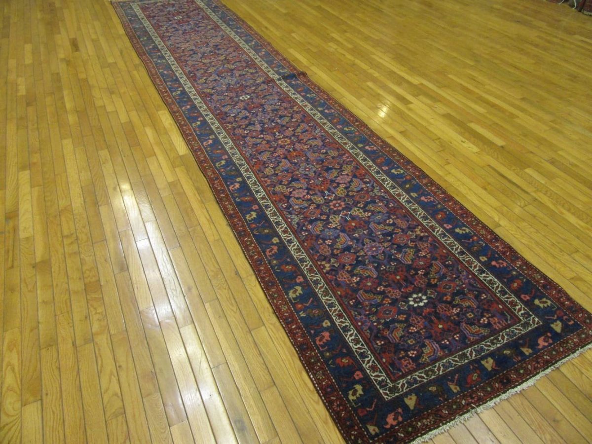 4′ x 16′ Persian Navy Runner Malayer Rug – Traditional Hand-Knotted Wool