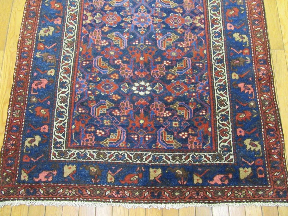4′ x 16′ Persian Navy Runner Malayer Rug – Traditional Hand-Knotted Wool