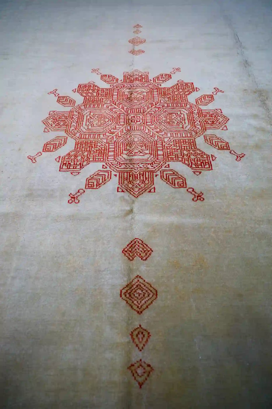 13′ x 17′ Ivory Fine Hand-Knotted Antique Turkish Oushak – Traditional Wool