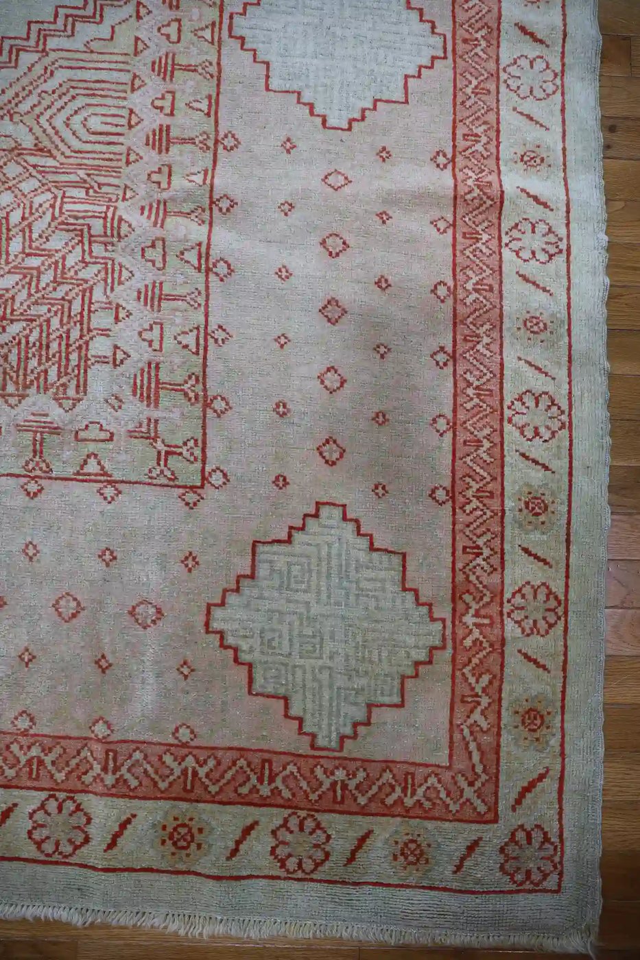 13′ x 17′ Ivory Fine Hand-Knotted Antique Turkish Oushak – Traditional Wool