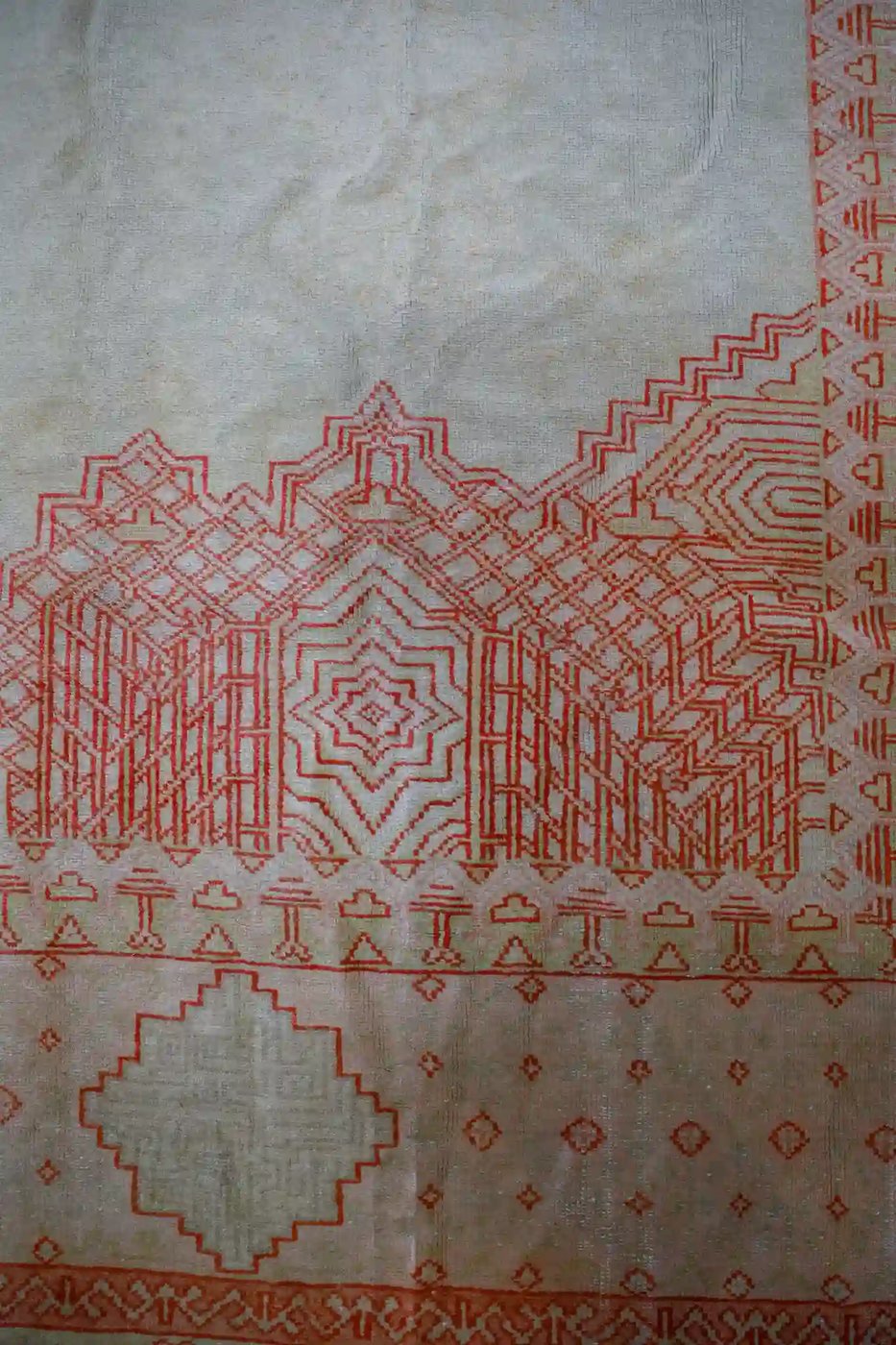 13′ x 17′ Ivory Fine Hand-Knotted Antique Turkish Oushak – Traditional Wool
