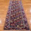 3′ x 9′ Midnight Black and Jewel-Toned Hand-Knotted Antique Caucasian Seychur Shirvan Runner – Collector’s Wool