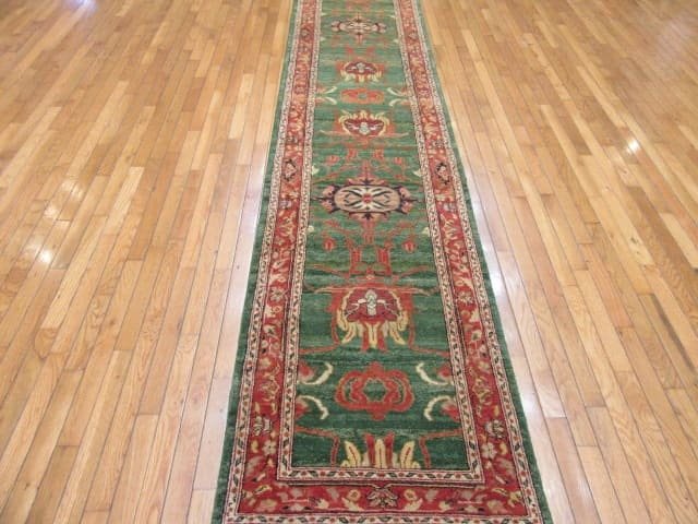 3′ x 14′ Egypt Mahal Design Green Tree of Life Runner Rug – Traditional Hand-Knotted Wool