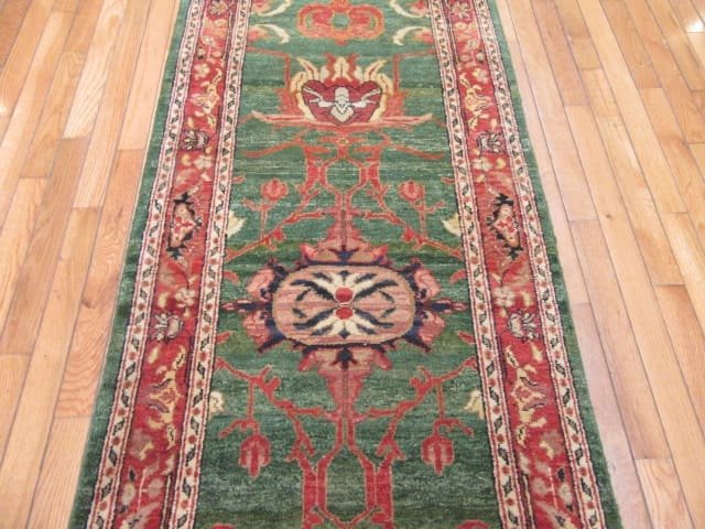 3′ x 14′ Egypt Mahal Design Green Tree of Life Runner Rug – Traditional Hand-Knotted Wool