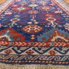 4′ x 6′ Indigo and Crimson Hand-Knotted Antique Caucasian Bird Shirvan Rug – Investment Grade Wool on Wool