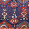 4′ x 6′ Indigo and Crimson Hand-Knotted Antique Caucasian Bird Shirvan Rug – Investment Grade Wool on Wool