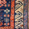 4′ x 6′ Indigo and Crimson Hand-Knotted Antique Caucasian Bird Shirvan Rug – Investment Grade Wool on Wool