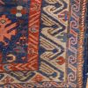 4′ x 6′ Indigo and Crimson Hand-Knotted Antique Caucasian Bird Shirvan Rug – Investment Grade Wool on Wool