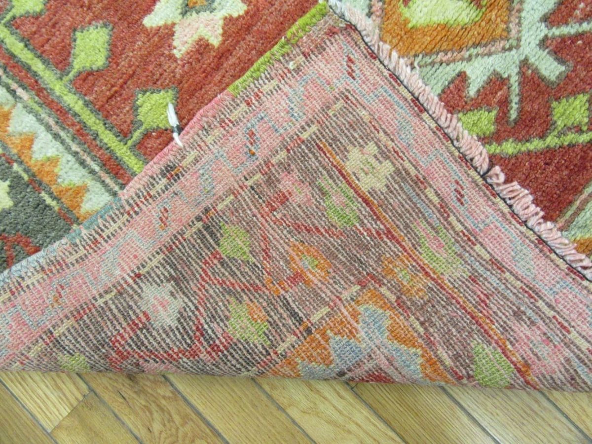 4′ x 9′ Antique Caucasian Red Tribal Rug – Hand-Knotted Wool - 3 4′ x 9′ Antique Caucasian Red Tribal Rug – Hand-Knotted Wool