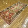 4′ x 9′ Antique Caucasian Red Tribal Rug – Hand-Knotted Wool - 4 4′ x 9′ Antique Caucasian Red Tribal Rug – Hand-Knotted Wool