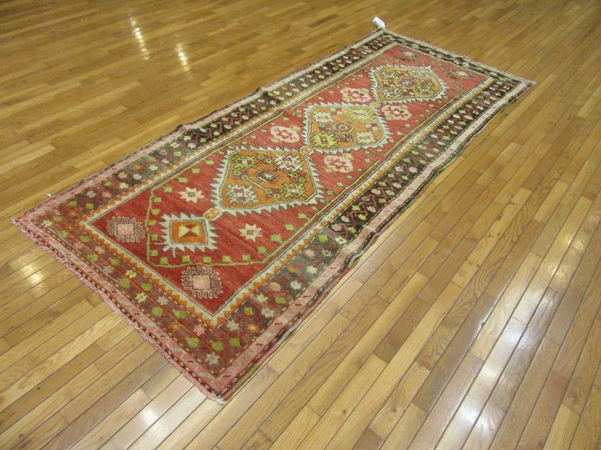 4′ x 9′ Antique Caucasian Red Tribal Rug – Hand-Knotted Wool - 4 4′ x 9′ Antique Caucasian Red Tribal Rug – Hand-Knotted Wool