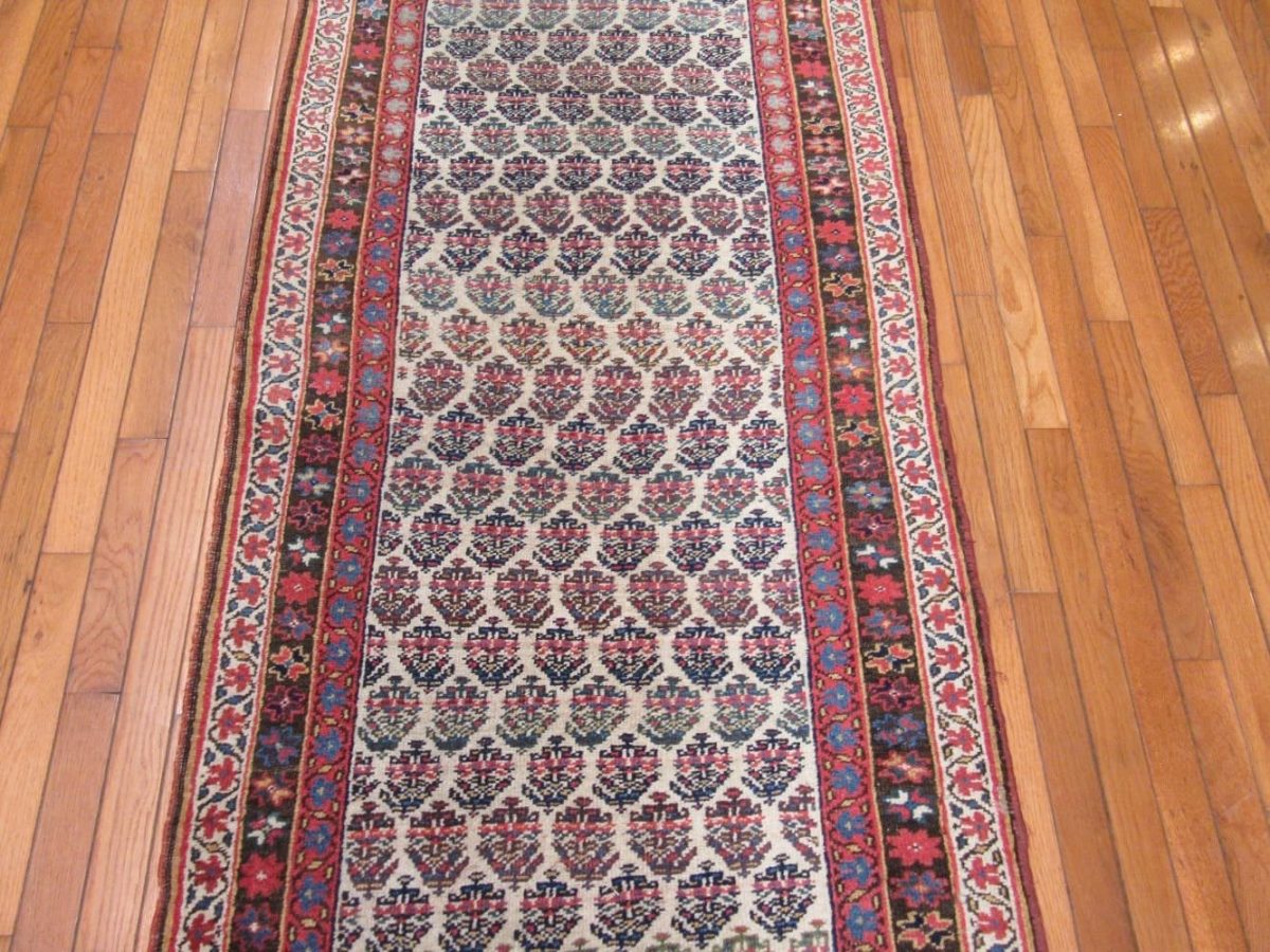 3′ x 17′ Antique Persian Ivory Runner Rug – Hand-Knotted Wool - 2 3′ x 17′ Antique Persian Ivory Runner Rug – Hand-Knotted Wool