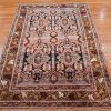 4’6” x 6’3” Walnut Brown Hand-Knotted Semi-Antique Turkish Oushak Rug – Traditional Wool