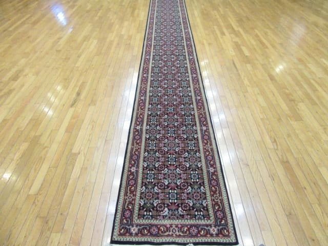 2′ x 19′ India Herati Design Charcoal Traditional Runner Rug – Hand-Knotted Wool