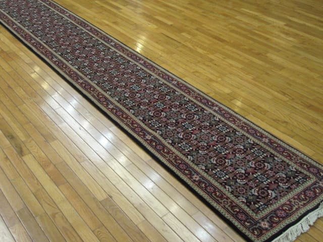 2′ x 19′ India Herati Design Charcoal Traditional Runner Rug – Hand-Knotted Wool