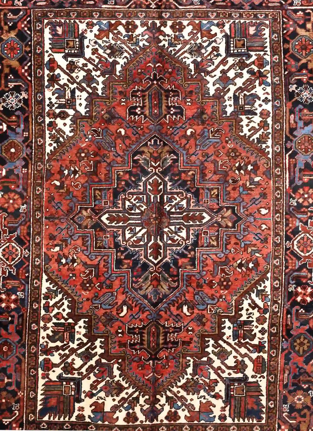 6′ x 8′ Rust Fine Hand-Knotted Persian Heriz Rug – Traditional Wool