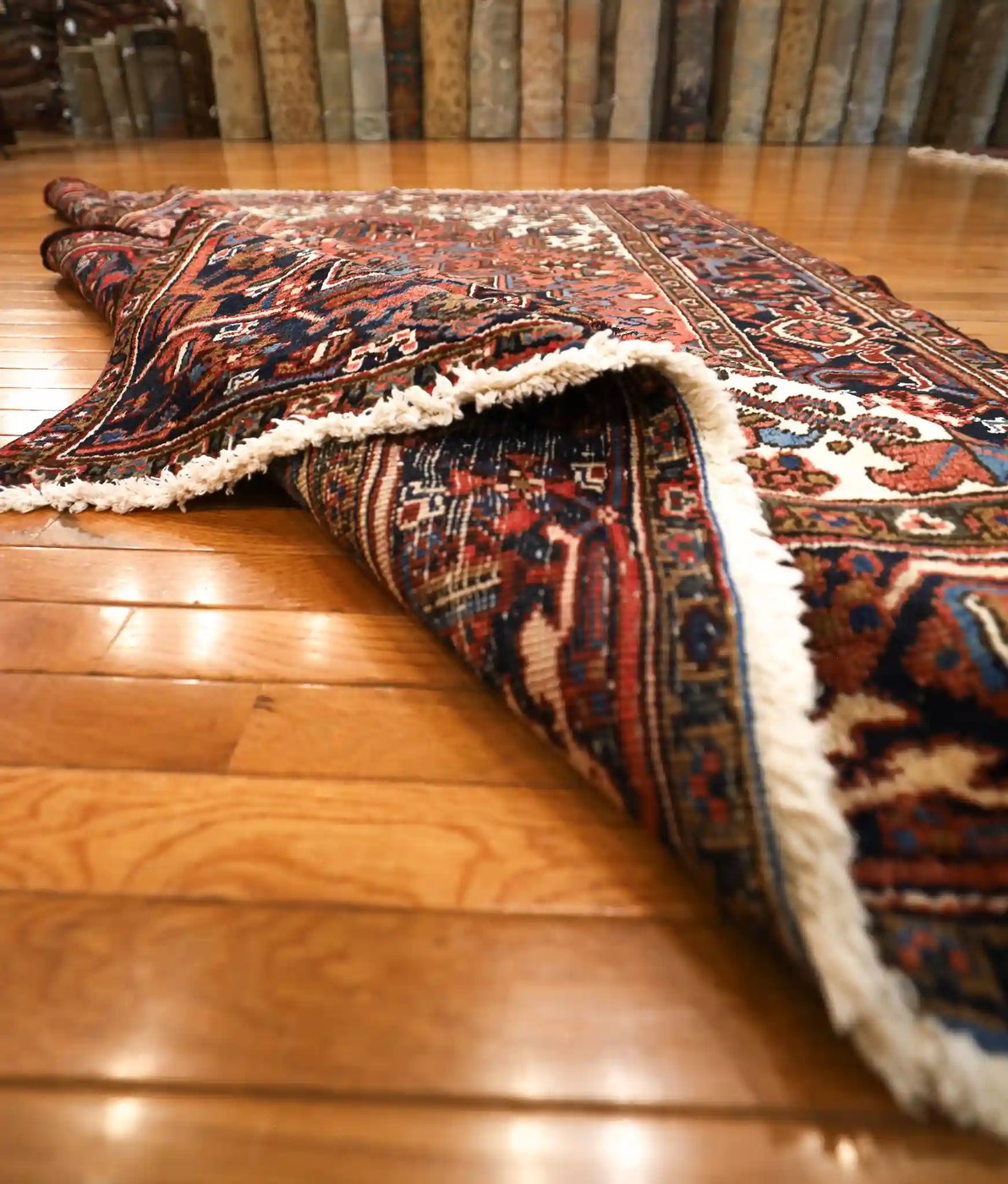 6′ x 8′ Rust Fine Hand-Knotted Persian Heriz Rug – Traditional Wool