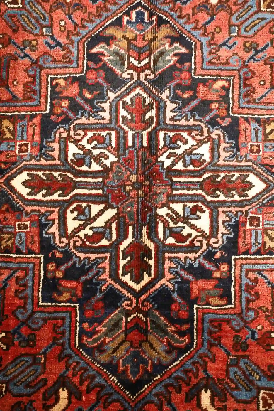 6′ x 8′ Rust Fine Hand-Knotted Persian Heriz Rug – Traditional Wool