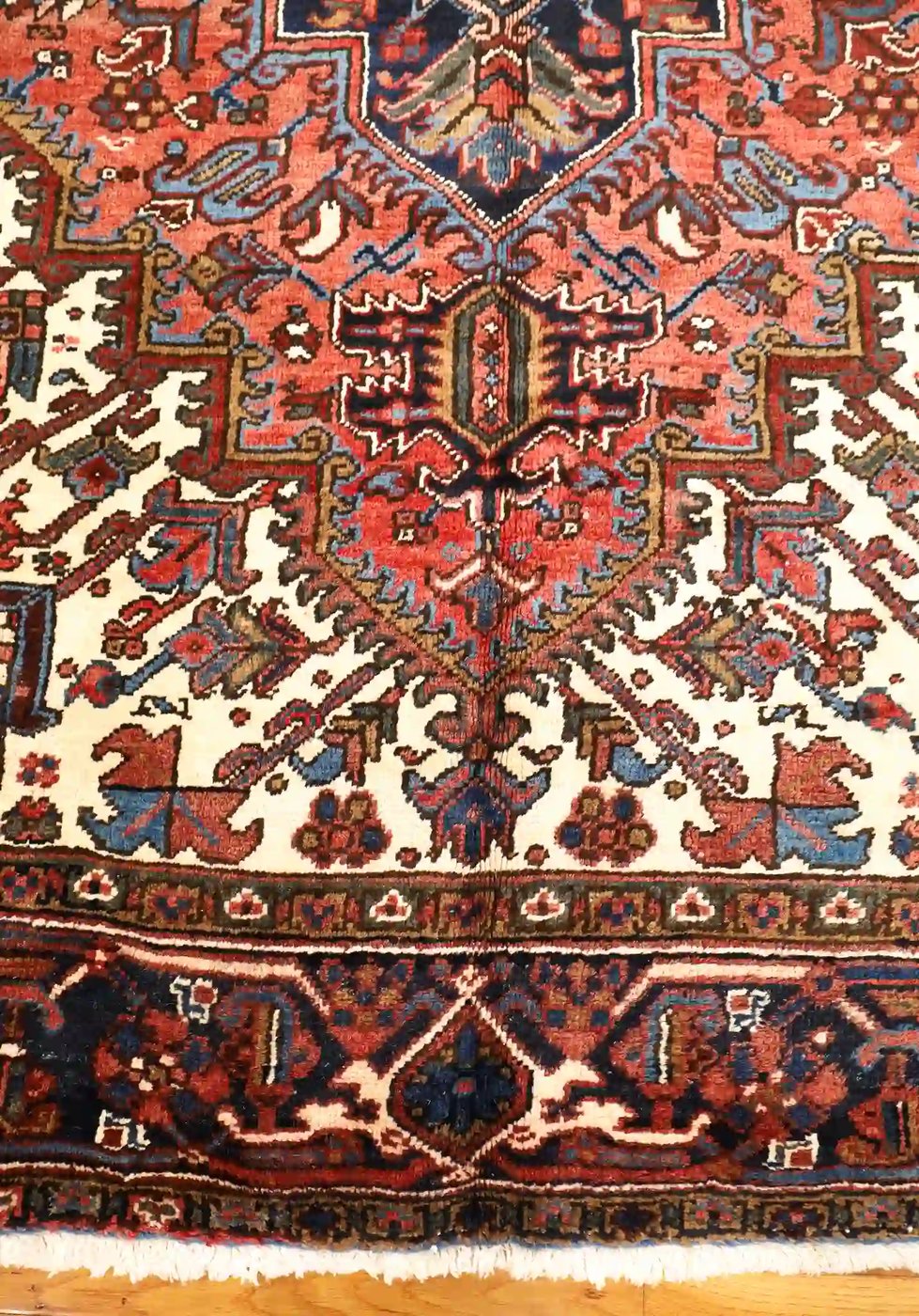 6′ x 8′ Rust Fine Hand-Knotted Persian Heriz Rug – Traditional Wool