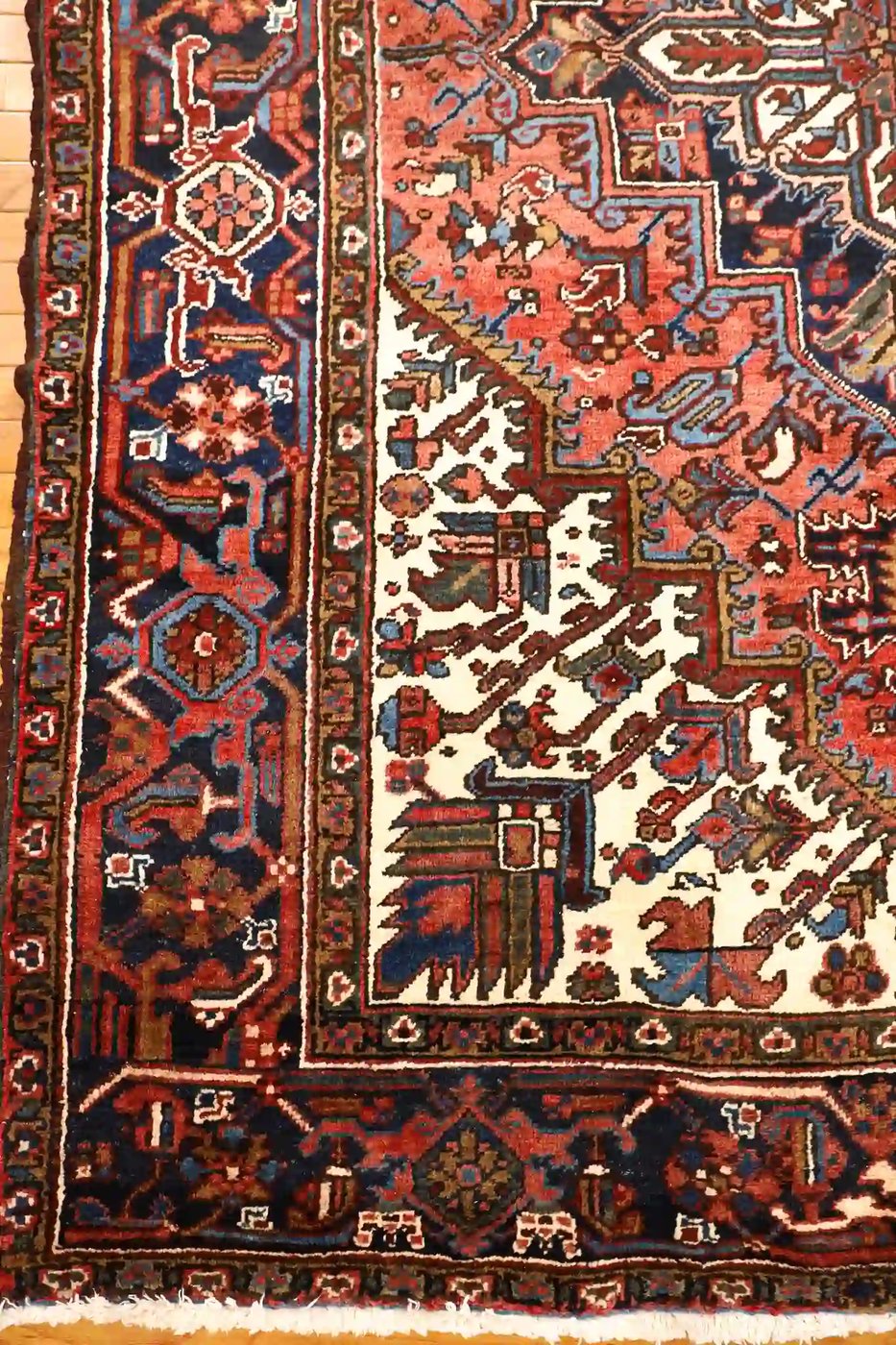 6′ x 8′ Rust Fine Hand-Knotted Persian Heriz Rug – Traditional Wool