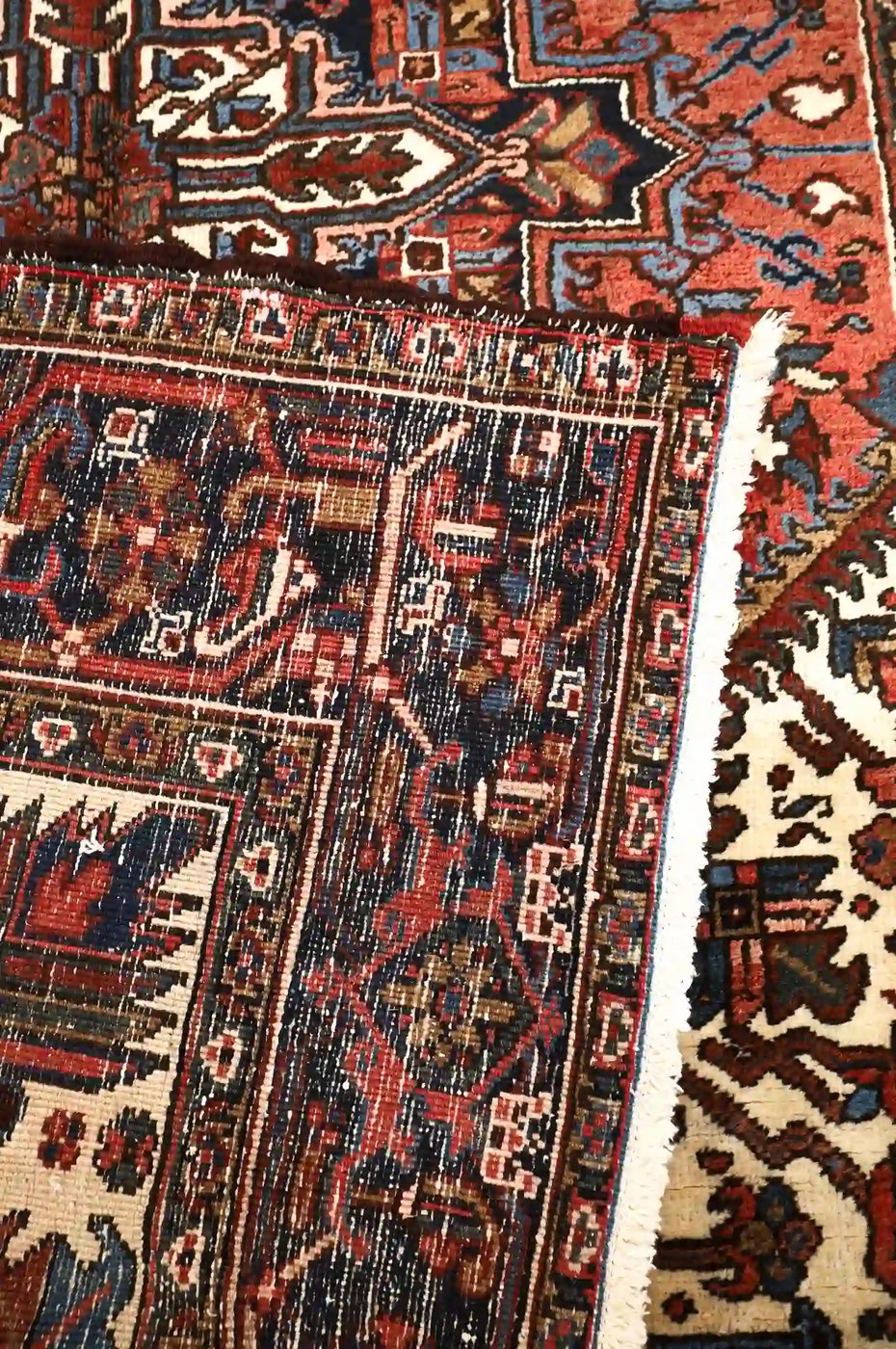 6′ x 8′ Rust Fine Hand-Knotted Persian Heriz Rug – Traditional Wool