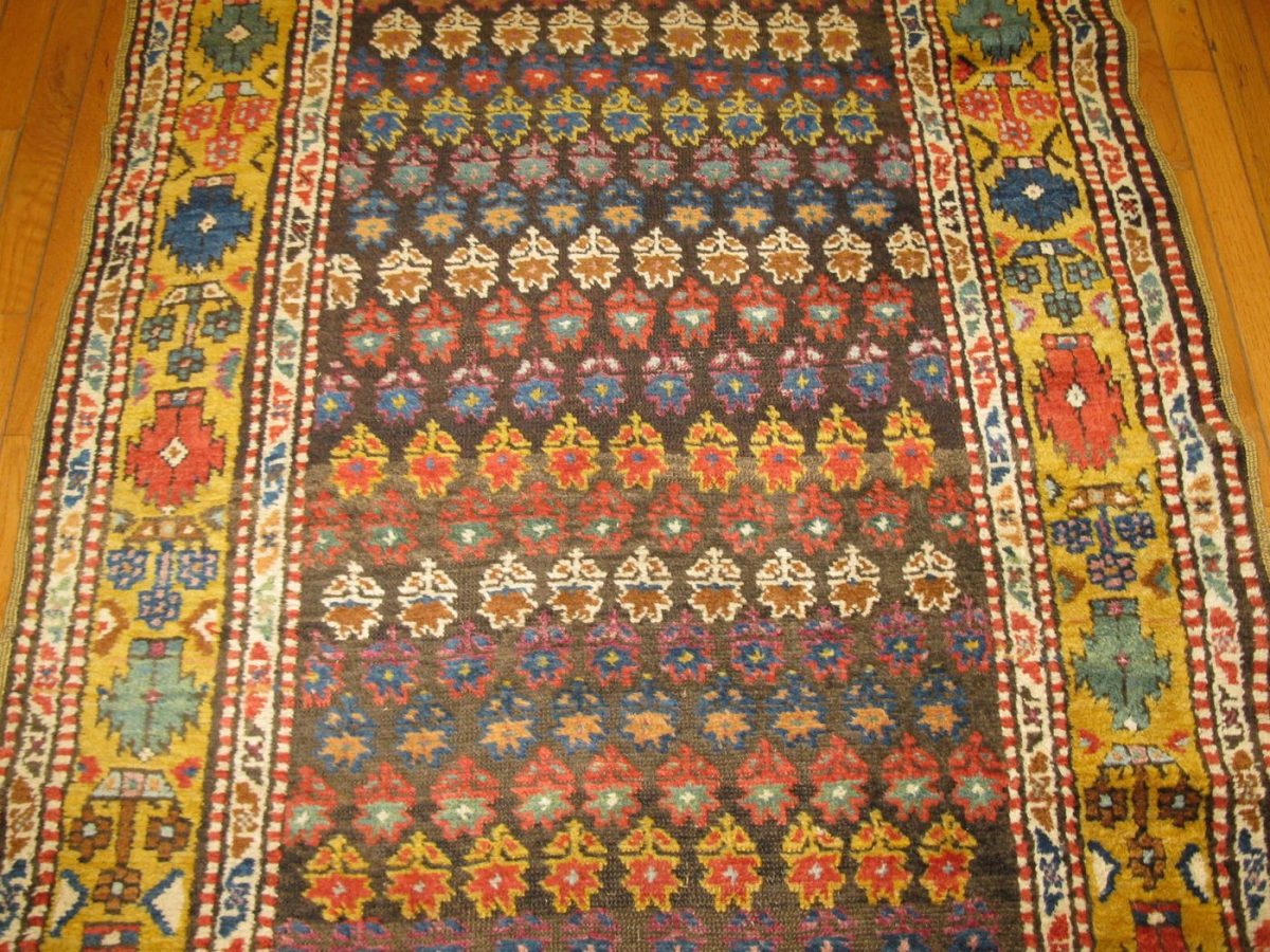 4′ x 8′ Antique Caucasian Kazak Rust Traditional Runner Rug – Hand-Knotted Wool