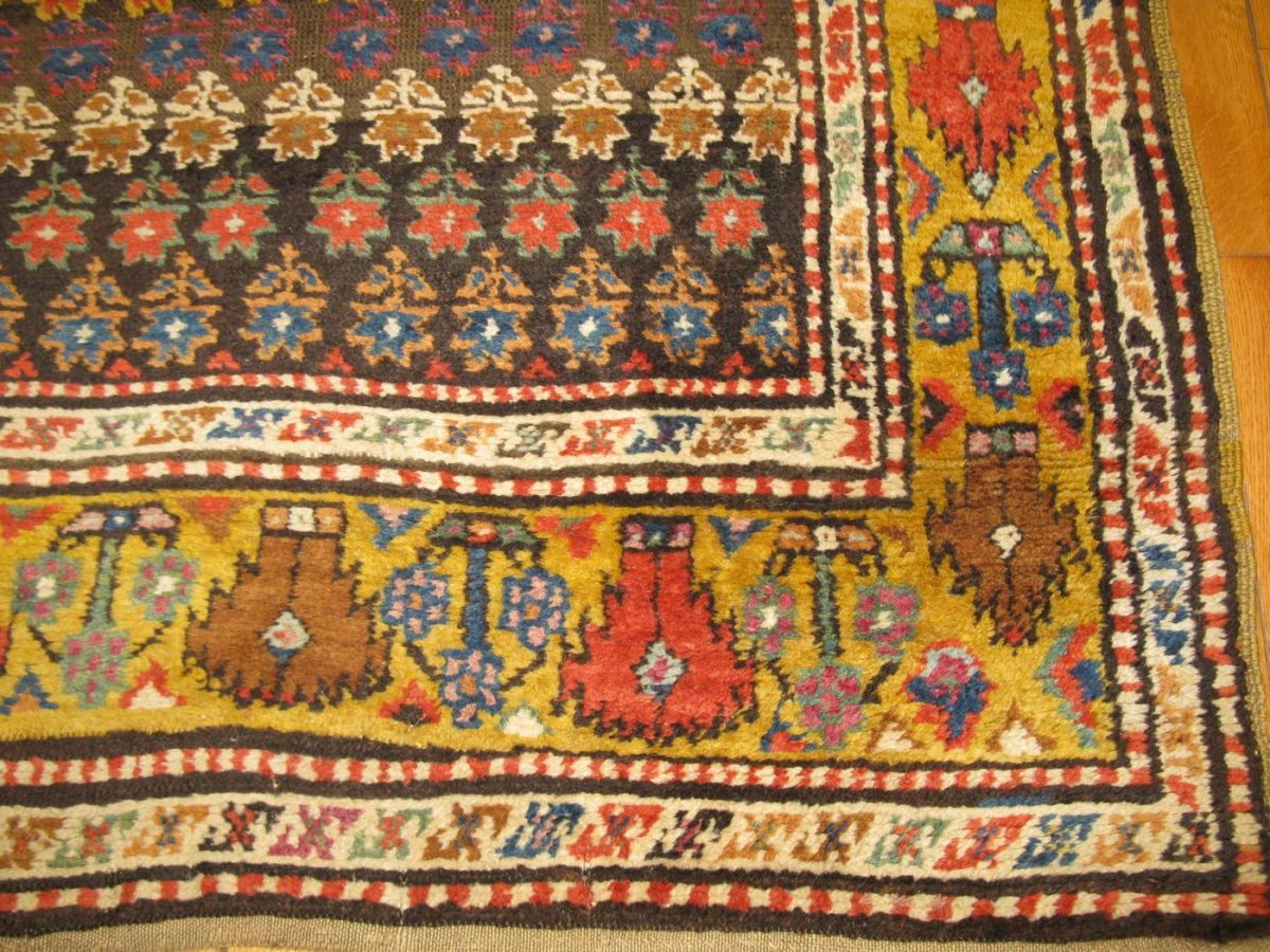 4′ x 8′ Antique Caucasian Kazak Rust Traditional Runner Rug – Hand-Knotted Wool
