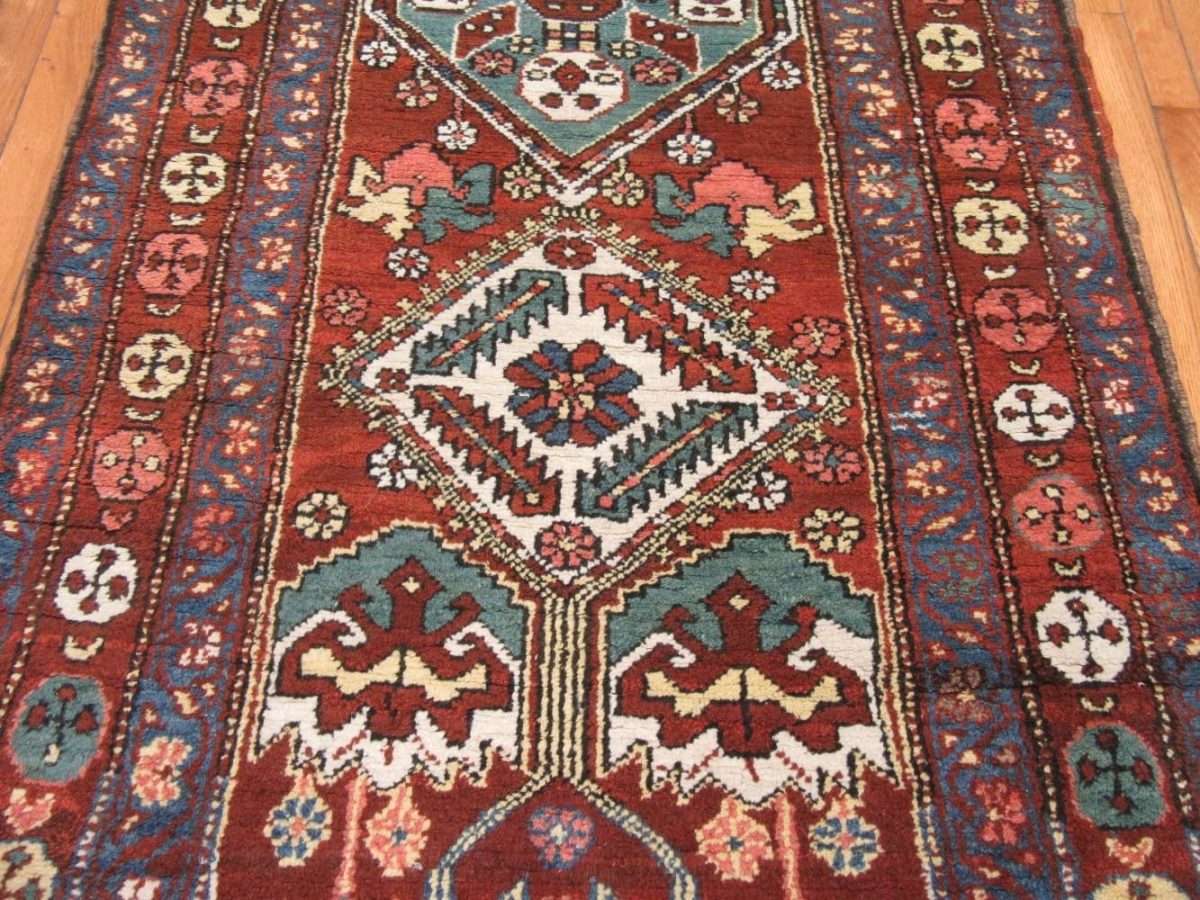 3′ x 14′ Rust Fine Hand-Knotted Persian Heriz Rug – Antique Wool - 2 3′ x 14′ Rust Fine Hand-Knotted Persian Heriz Rug – Antique Wool