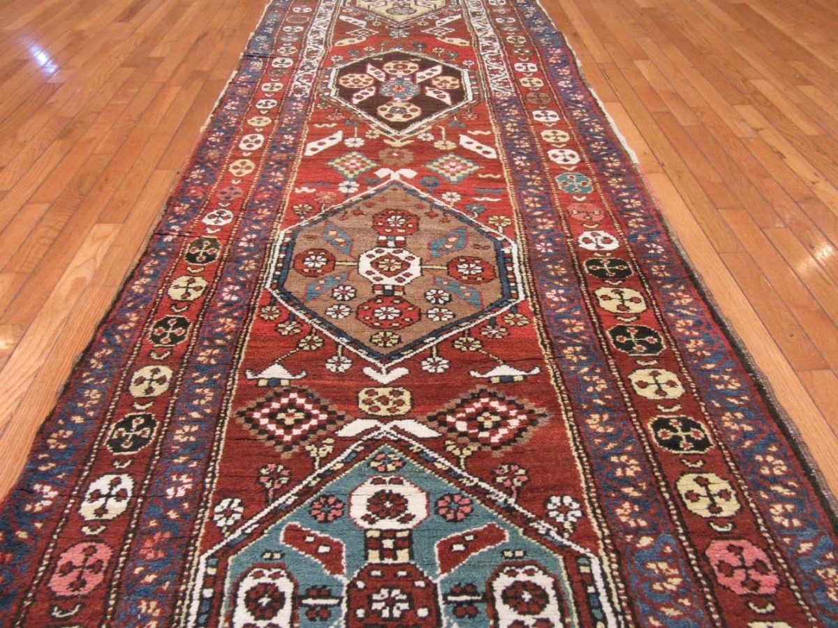 3′ x 14′ Rust Fine Hand-Knotted Persian Heriz Rug – Antique Wool - 3 3′ x 14′ Rust Fine Hand-Knotted Persian Heriz Rug – Antique Wool